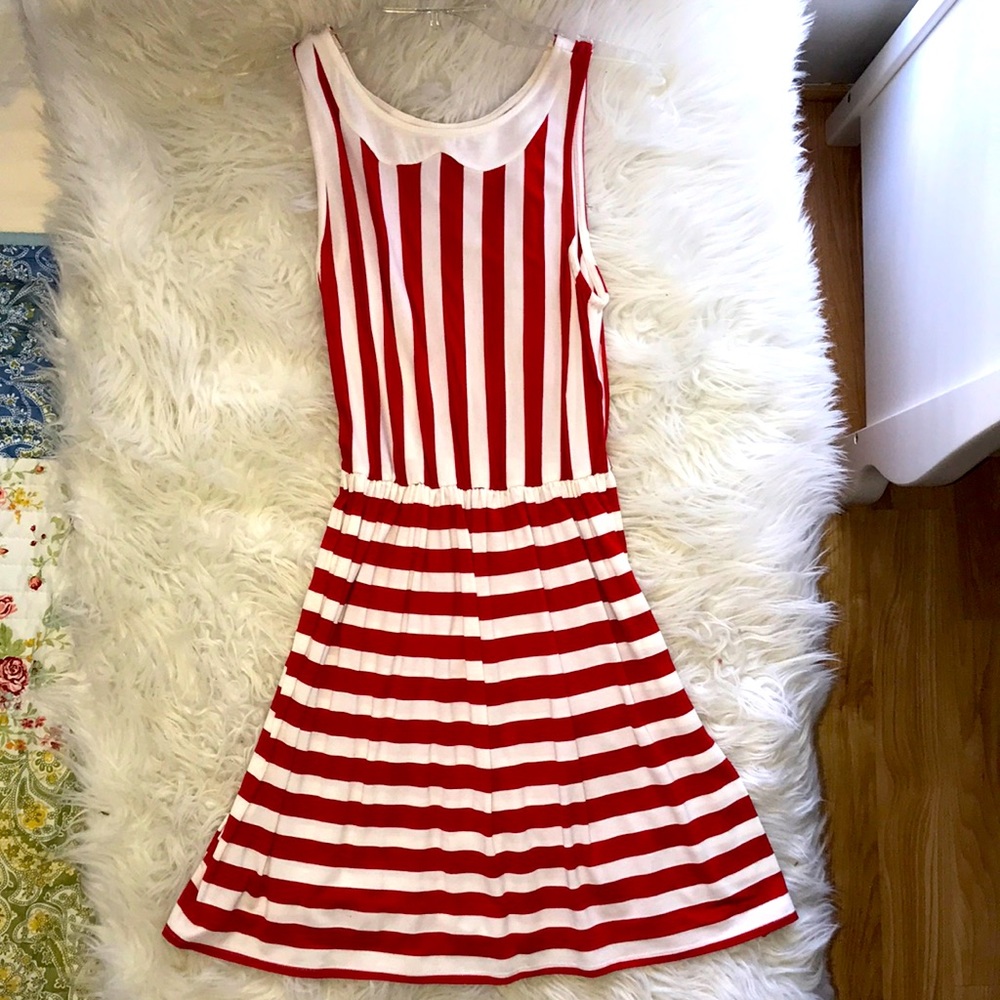 Red and White Striped Dress
